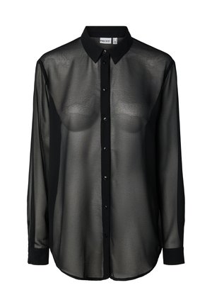 Pieces, PCMIO LONG SLEEVE SHIRT - Риза с копчета - black