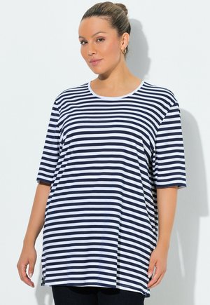 STRIPED CREW NECK TEE - T-shirt imprimé - marine