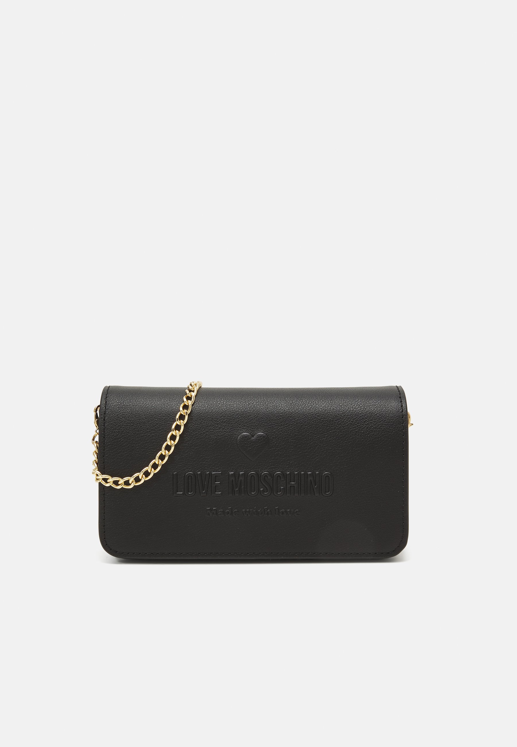 Love Moschino LOVE EMBOSSED CHAIN - Cross body bag - nero/black 
