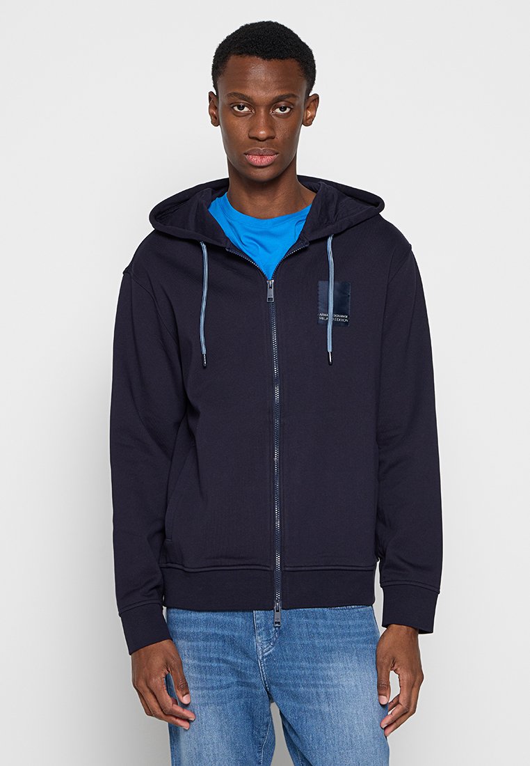 Armani Exchange Sweater met rits zwartblauw denim Armani Exchange Sweater met rits zwartblauw denim
