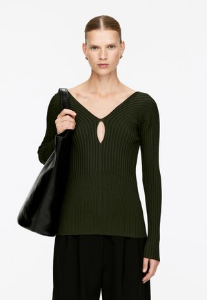 V-NECK  - Langarmshirt - dark green
