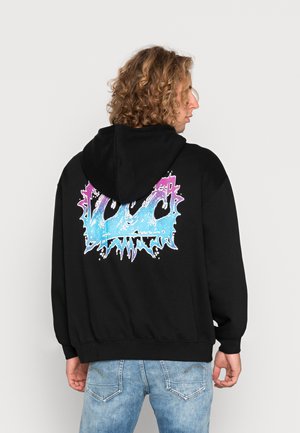 OVERSIZED PRINTED ZIP HOODIE UNISEX - Vetoketjullinen college - black
