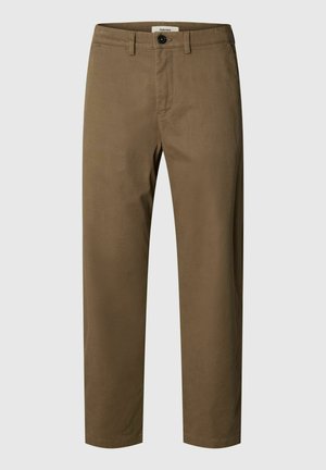 Selected, SLM220-LOOSE MILES TWILL PANT NOOS - Pantalones - chocolate chip