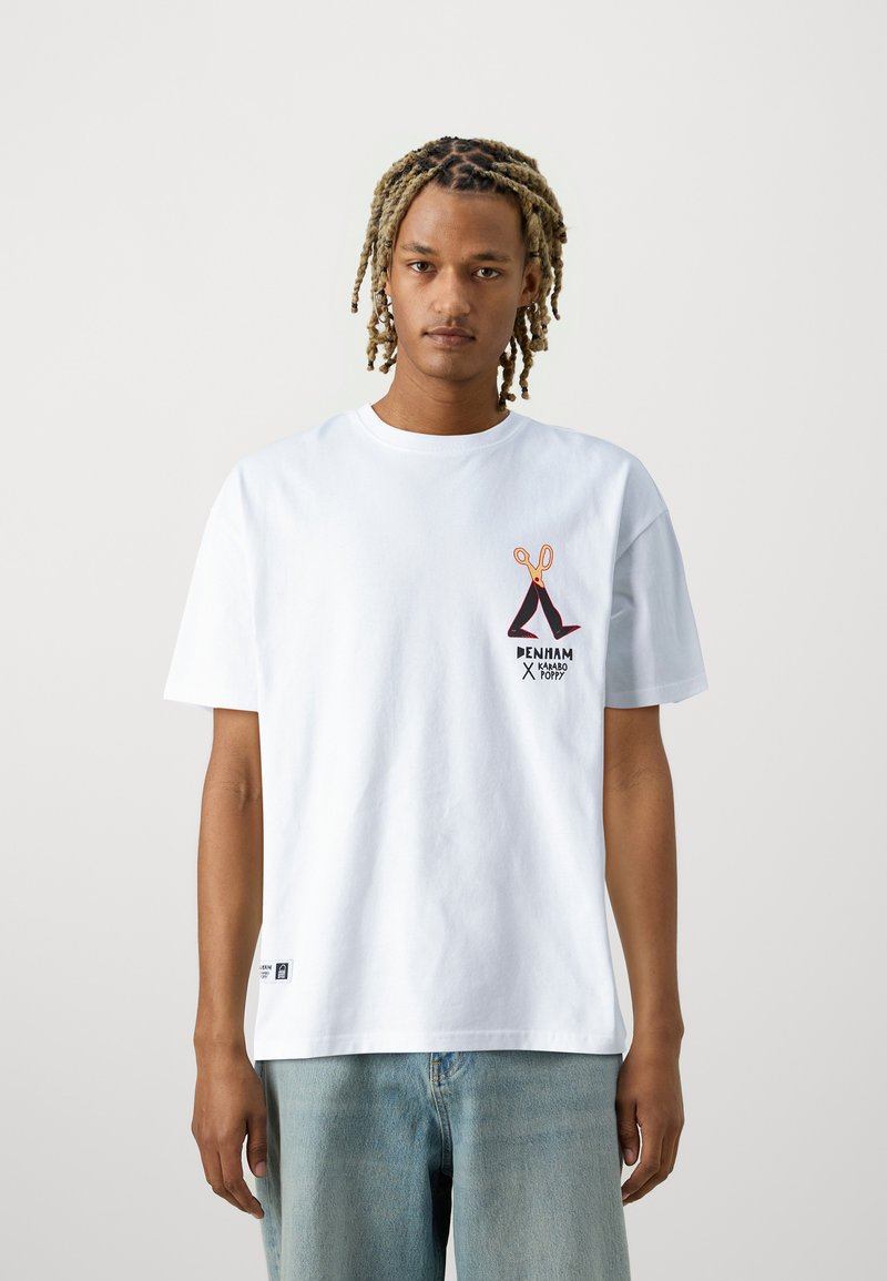 Denham TOUR BOX TEE UNISEX - T-shirt print - white