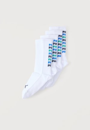 LOGO BLOCK SOCK UNISEX 4 PACK - Chaussettes - white/racing blue/green