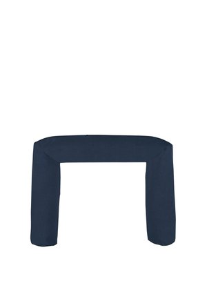 Dark blue U-shaped body pillow designed for full-body support and comfort during sleep or relaxation.