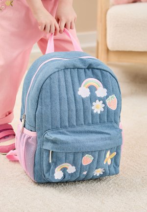 JoJo Maman Bébé, QUILTED EMBROIDERED MEDIUM - Schooltas - blue