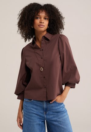 WE Fashion, WE FASHION - Blúzka so zapínaním na gombíky - cinnamon brown