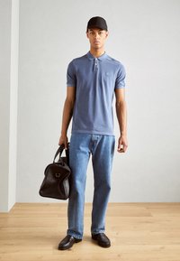 Marc O'Polo SHORT SLEEVE SLITS AT HEM EMBROIDERY - Polokošeľa - moon stone
