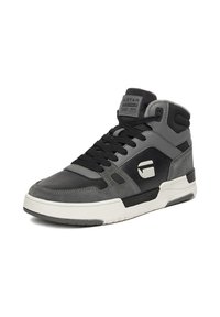 Musta-hallid kõrged tossud valge talla, mustade paelte ja G-Star logo külje- ja keeleosas.