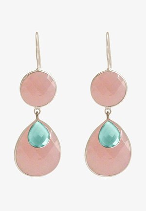 CHALCEDON UND ROSENQUARZ - Earrings - silver coloured