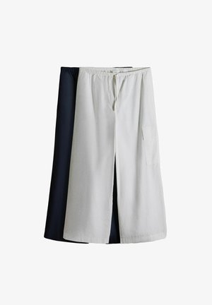 THE SET, REGULAR FIT - 2 PACK WIDE LEG UTILITY TROUSERS - Broek - navy blue white