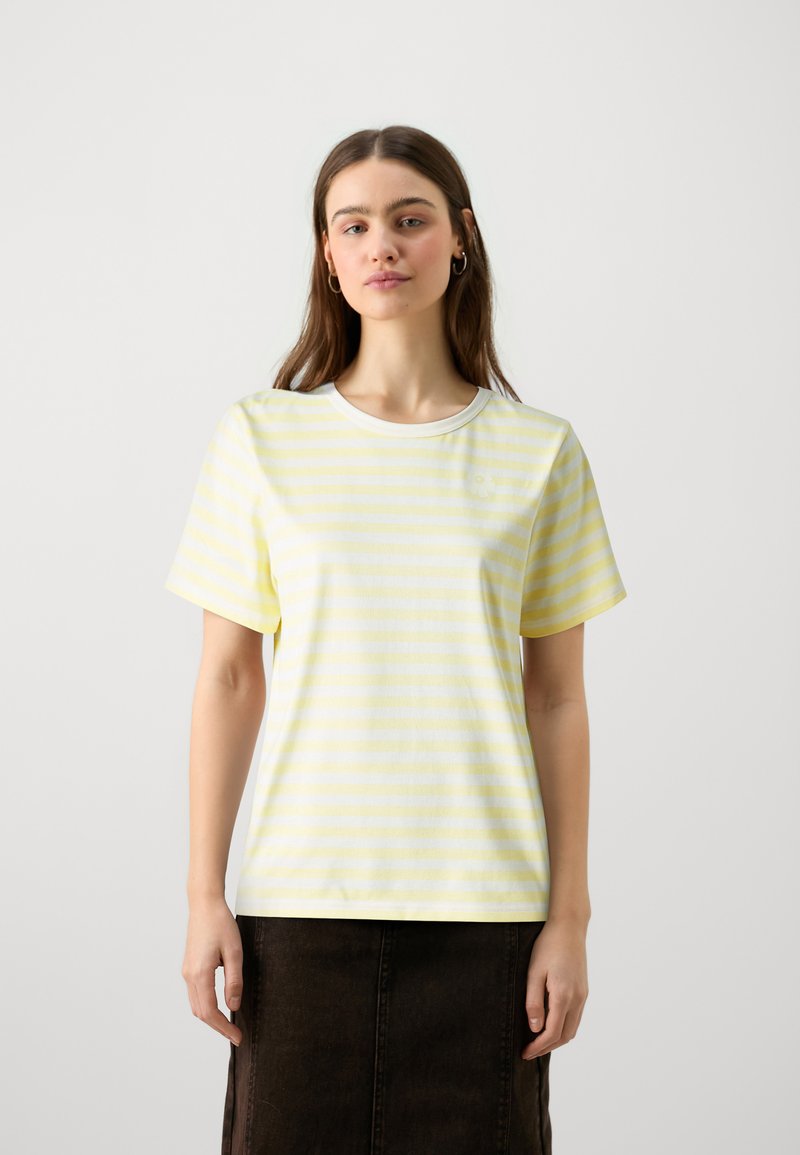Marimekko TASARAITA RELAXED - Print T-shirt - light yellow/yellow