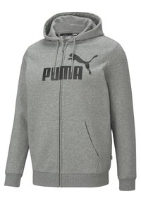 Puma BIG LOGO HOODIE - Mikina na zip - medium gray heather