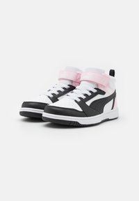 Puma REBOUND V6 MID UNISEX - Sneakers hoog - white/black/whisp of pink