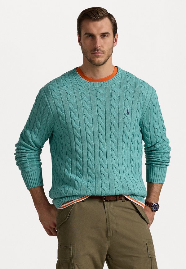 CABLE KNIT COTTON JUMPER - Jumper - deep seafoam