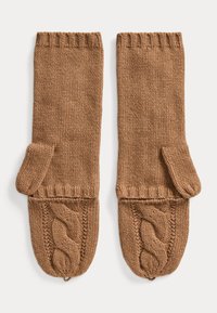 Lauren Ralph Lauren CONVERTIBLE CABLE KNIT MITTENS - Luvas sem dedos - classic camel