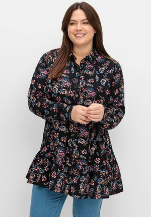 Sheego, LONG - Hemdbluse - schwarz gemustert