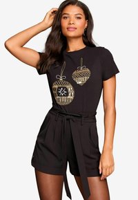 Lipsy Triko s potiskem - black bauble