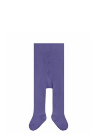 Collants opaques violets à design sans couture, avec une texture douce et une couleur unie, adaptés à divers vêtements.