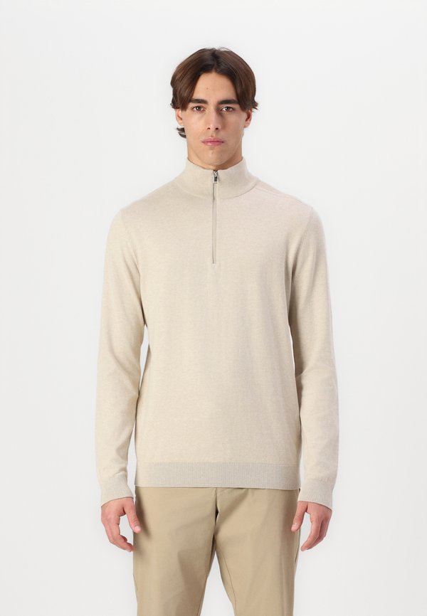 SLHBERG HALF ZIP NOOS - Jumper - oatmeal