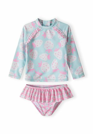 2 PIECE LONG SLEEVE AND FRILLED KNICKERS SET - Badeanzug - light blue pink