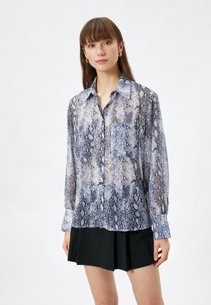 Koton LONG SLEEVE POCKET DETAIL - Camicia - mottled dark blue