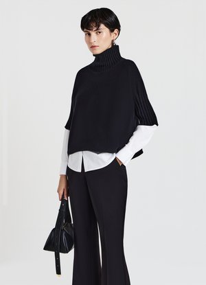 CON COLLO CRATERE E MANICHE 3/4 - Maglione - ultrablack