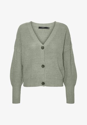 V Neck Cardigan Sage Green WoolOvers Cotton Linen V-Neck Cardigan