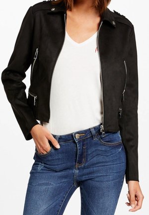 Imitatieleren jas - black