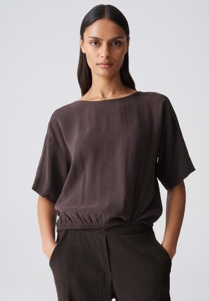 OPUS, RELAXED FIT TEXTURED LOOK - T-Shirt basic - affogato
