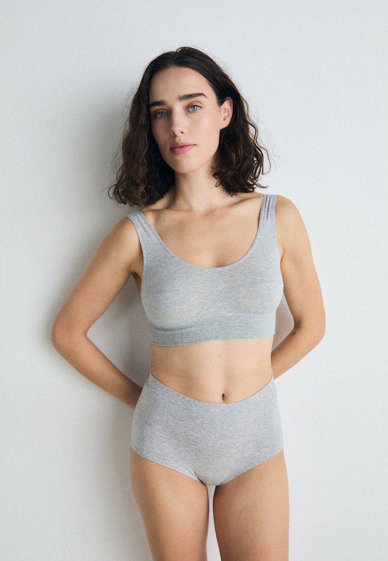 Lindex SALLY SEAMLESS BRIEF HIGH 3 PACK - Onderbroeken - light grey