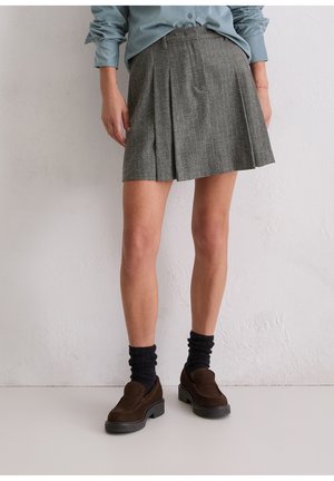NADELSTREIFEN - Faltenrock - multi rocky grey melange
