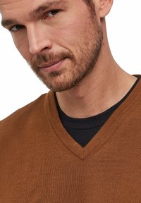 FALKE Basic New Merino V-Neck - Strickpullover - brown (5100)