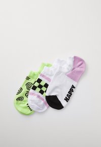 CHECKED STRIPE NO SHOW SOCKS UNISEX 3 PACK - Socken - white