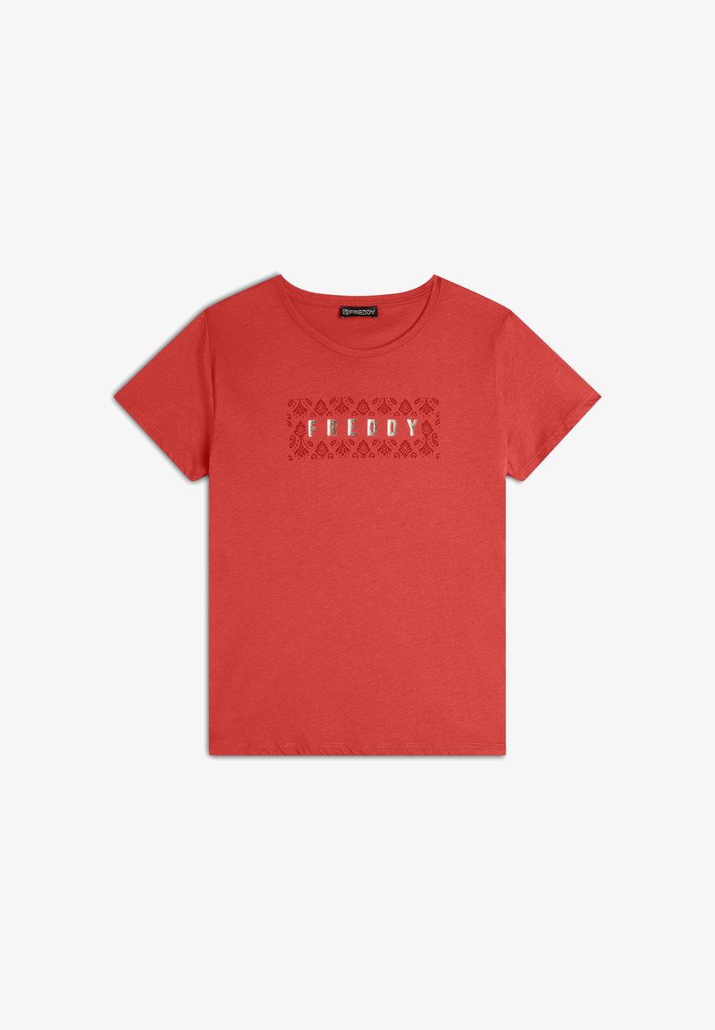 Freddy LEGGERO CON GRAFICA FLOREALE - Camiseta estampada - poppy red
