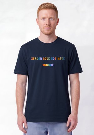 watapparel, SPREAD LOVE NOT HATE UNISEX - T-Shirt print - french navy