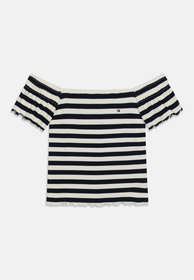 Tommy Hilfiger OFF SHOULDER STRIPE - Print T-shirt - desert sky