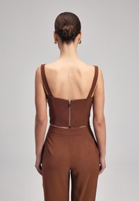 adL BUTTON DETAILED - Blouse - brown