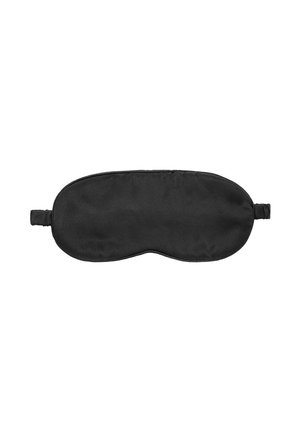 Masque de sommeil en tissu noir avec une sangle élastique conçu pour couvrir les yeux et bloquer la lumière pour dormir.