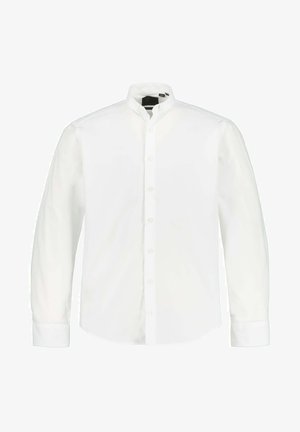 Camicia bianca a maniche lunghe con colletto button-down, chiusura anteriore con bottoni e polsini. Realizzata in tessuto leggero e morbido con un design classico.