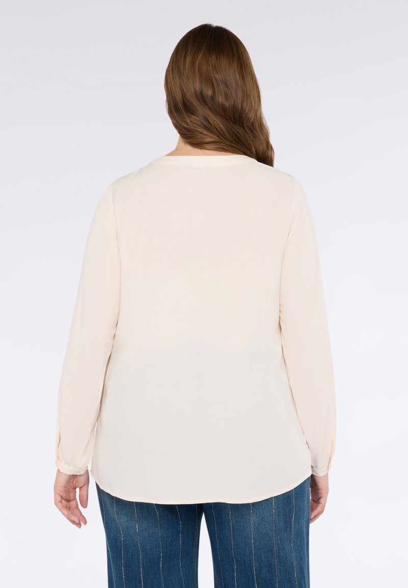 Maglietta a tunica da donna, a maniche lunghe, estiva, casual, con scollo rotondo, a blocchi di colore, a maniche lunghe, stile basic, bianco, M