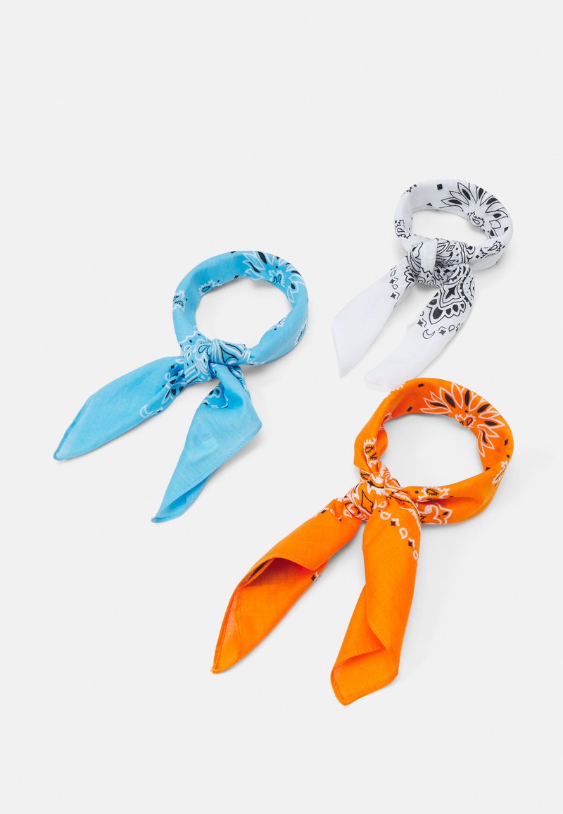 Urban Classics - BANDANA 3 PACK UNISEX - Šátek - orange/lightblue/white, Zvětšit