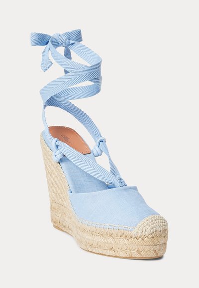 Polo Ralph Lauren CANVAS WEDGE ESPADRILLE - Augstpapēžu sandales - blue chambray