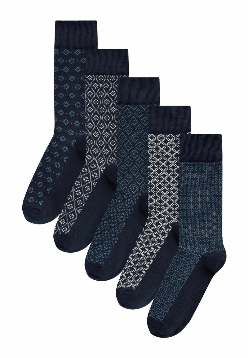 Next MIX PATTERN FIVE PACK - Ponožky - navy blue white