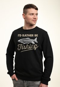 Henry Tiger DUKE SONS RATHER BE FISHING - Sudadera - black