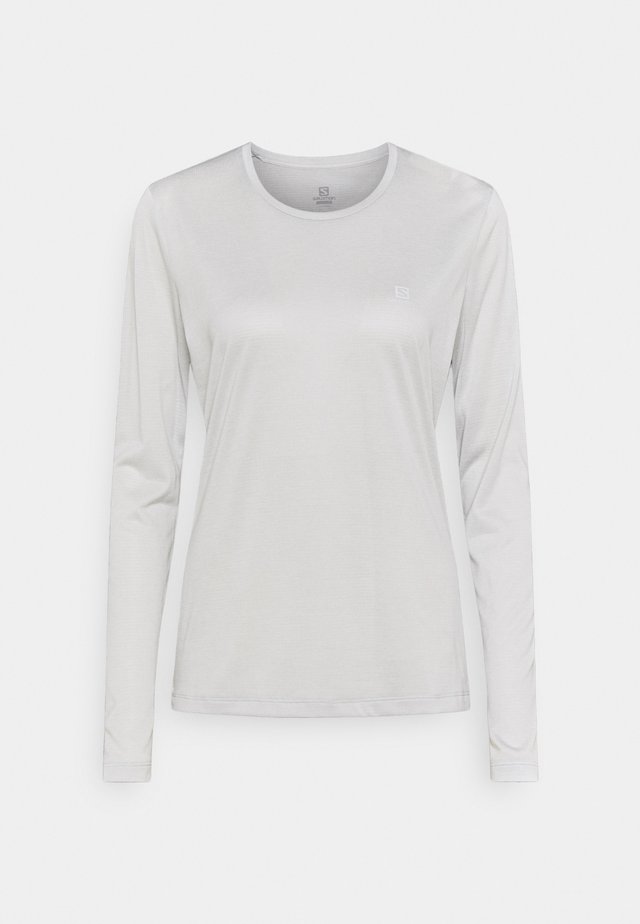 AGILE TEE - Sportshirt - white/oyster mushroom heather