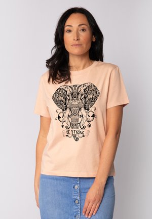 MANDALA ELEPHANT - Print T-shirt - fraiche peche
