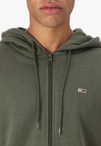 Tommy Jeans FLAG ZIP - Majica s kapuljačom i patentnim zatvaračem - fatigue green