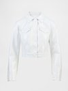 GAPSTUDIO VEGAN PATENT LEATHER CROP JACKET - Jacka i konstläder - antique white